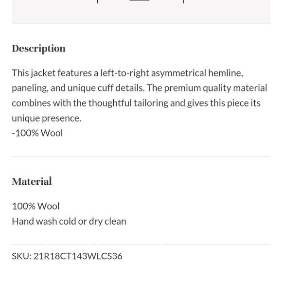 🆕 NAP Loungewear Callie Wool Jacket w/ Asymmetrical Hemline in Ivory - Picture 9 of 10